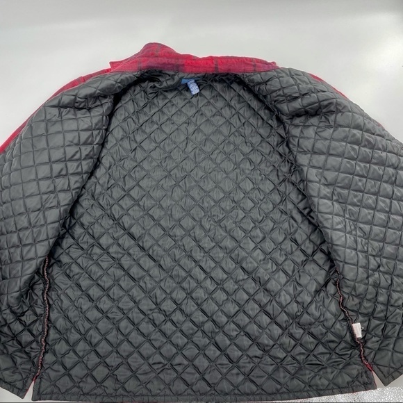 Vintage Towncraft RED PLAID Flannel Shacket Quilted Liner XL 90s Gorpcore - Picture 9 of 10